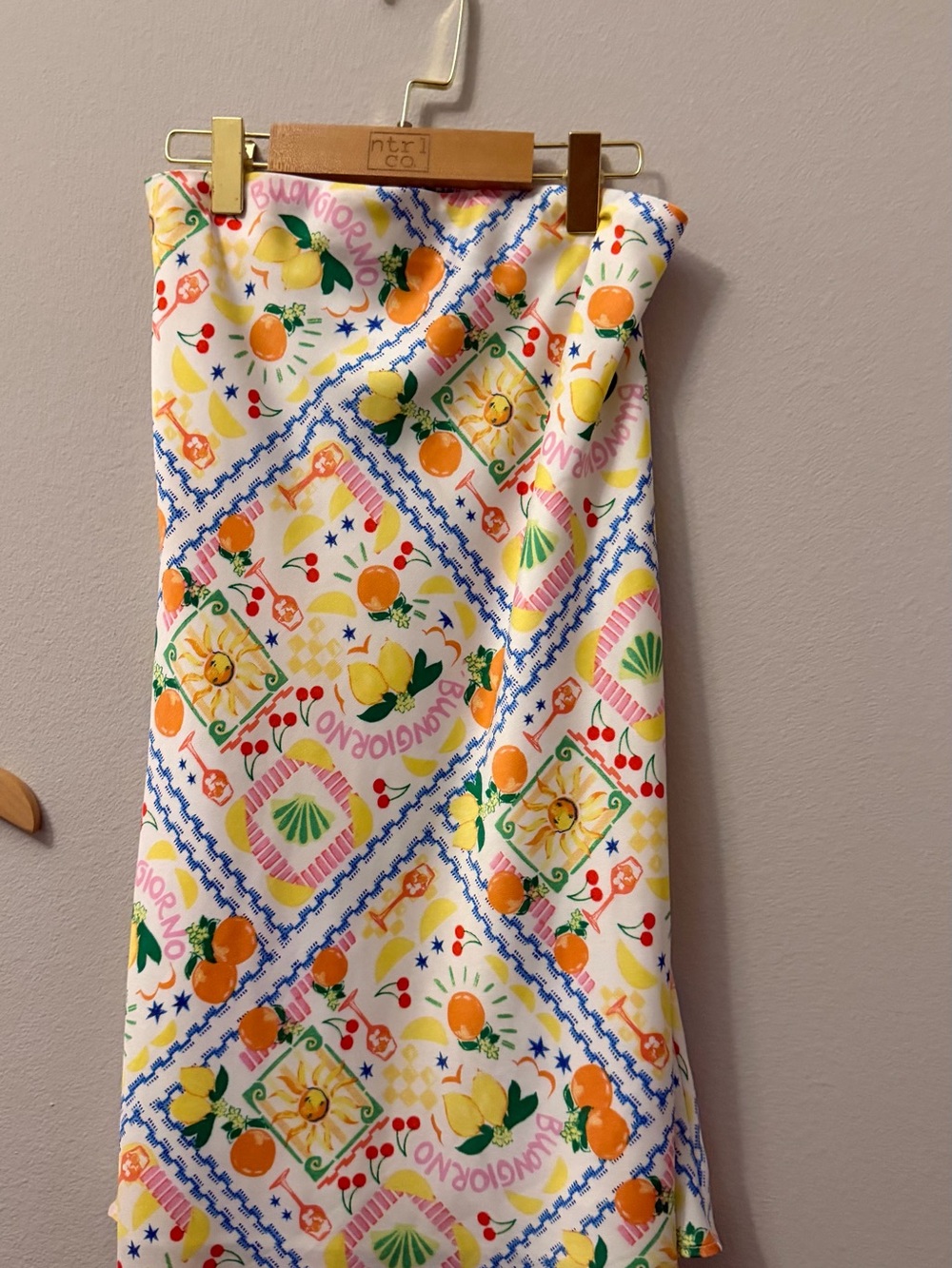 Altar'd State White Citrus & Floral Mini Dress